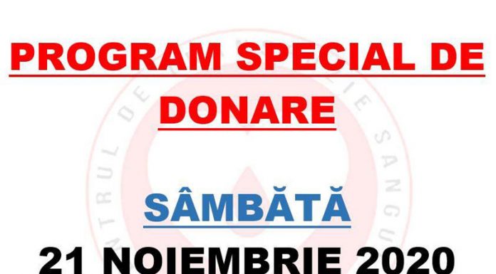 Sâmbătă, program special de donare de sânge și plasmă, la Târgu-Jiu