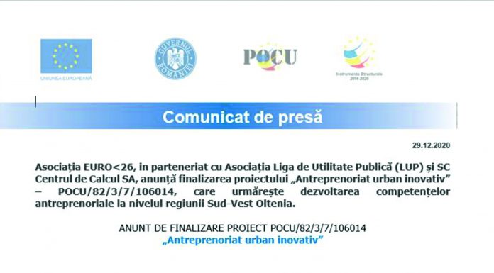 Comunicat de presă închidere proiect POCU106014