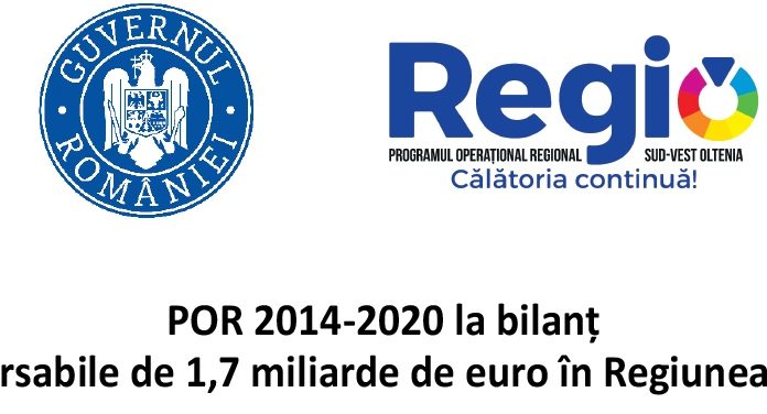 Comunicat de presă „POR 2014-2020 la bilanț : Fonduri nerambursabile de 1,7 miliarde de euro în Regiunea Sud-Vest Oltenia”