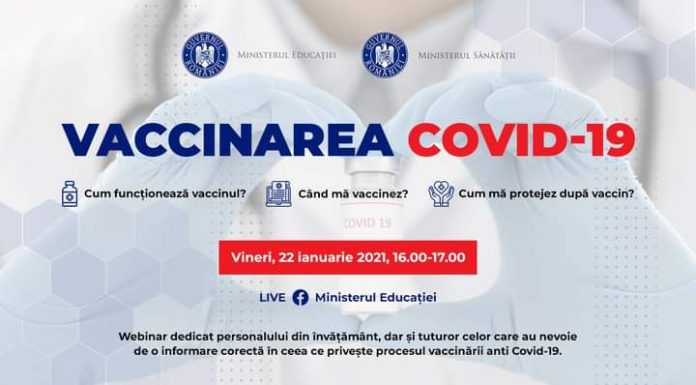 Webinar despre vaccinare dedicat personalului din învățământ