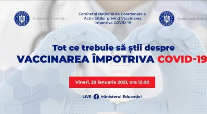 Un nou webinar despre vaccinare dedicat personalului din învățământ