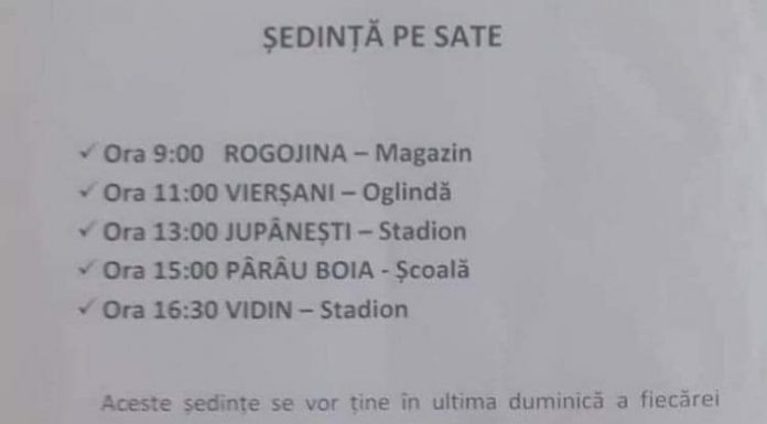 Un primar face ședință pe sate!