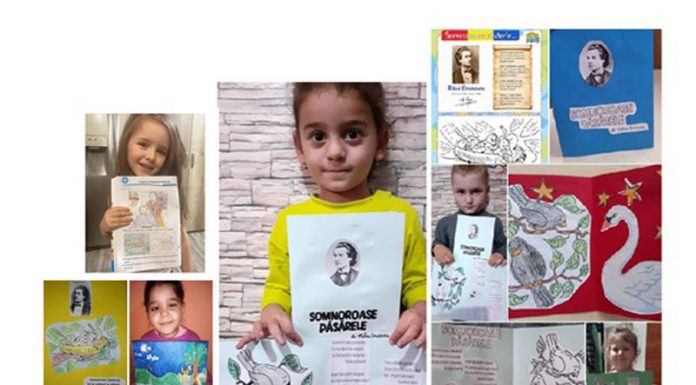 Activitate de succes pentru comemorarea lui Mihai Eminescu, derulată online de elevii Școlii ,,Voievod Litovoi” Târgu-Jiu