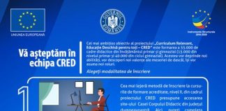 Cadrele didactice, invitate să se înscrie și online la cursurile de formare CRED