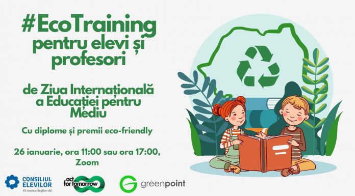 Elevii și profesorii, invitați să sărbătorească Ziua Internațională a Educației pentru Mediu printr-un EcoTraining