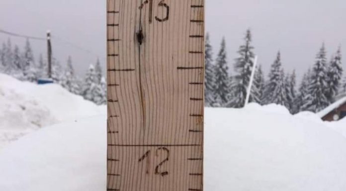122 cm, grosimea stratului de zăpadă la Rânca