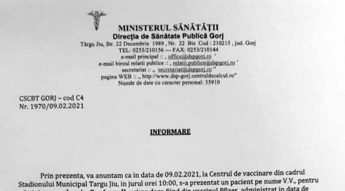 Foto: Punctul de vedere al DSP Gorj după incident!