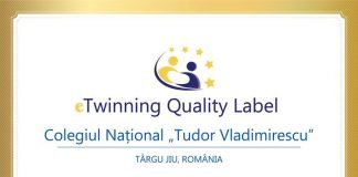 Certificat de Școala eTwinning pentru Colegiul Național „Tudor Vladimirescu”