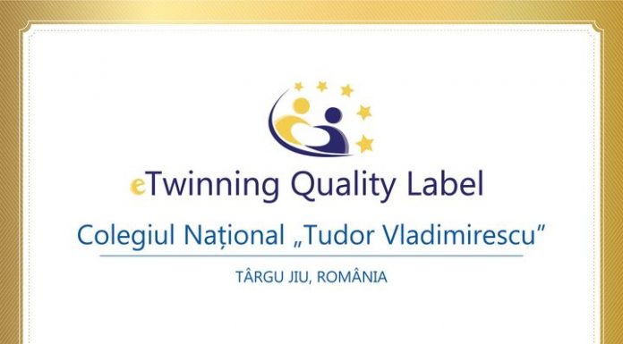 Certificat de Școala eTwinning pentru Colegiul Național „Tudor Vladimirescu”