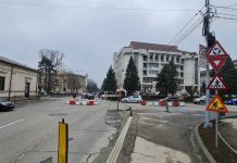 Lucrări reluate într-o intersecție importantă din Târgu Jiu
