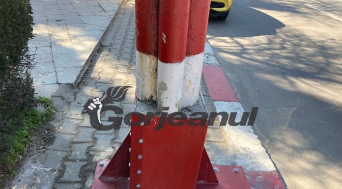 „Bandaje” pentru stâlpii ruginiți din Târgu-Jiu!