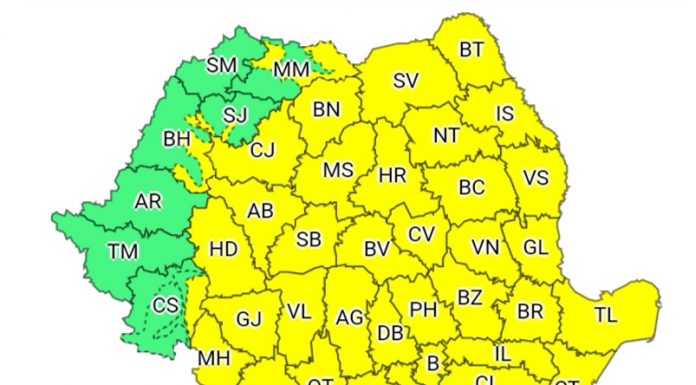 Gorjul, sub cod galben de ploi, valabil până pe 17 martie