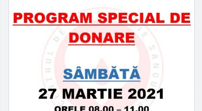 Program special de donare de sânge, mâine, la Târgu Jiu