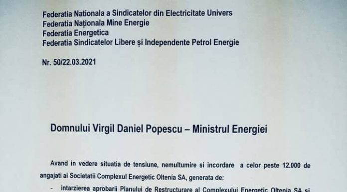 Sindicaliștii din CEO vor o întâlnire cu ministrul Energiei