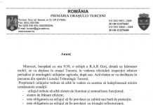 Vezi anunțul autorităților locale din Turceni!