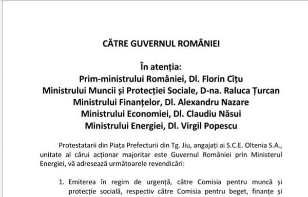 Minerii, la Guvern, în greva foamei!