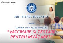 A fost lansată campania ,,Vaccinare și testare pentru învățare”. Conferințe și webinarii în fiecare județ din țară