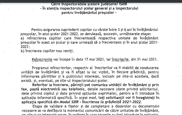 Înscrierile la grădiniță încep pe 31 mai