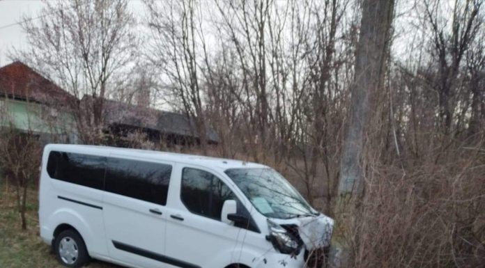 Microbuzul ,,LaProvincia” a intrat direct în stâlp