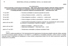 Sesiune specială de Bacalaureat pentru elevii colegiilor militare, în mai