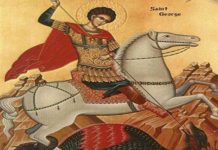 O minune a Sf. Mare Muc. Gheorghe, purtătorul de biruinţă! – ,,Nu te teme, fecioară, că eu, în numele Domnului Dumnezeului meu Cel adevărat, te voi izbăvi de balaur”!