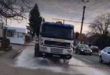 Străzi igienizate la Târgu-Jiu