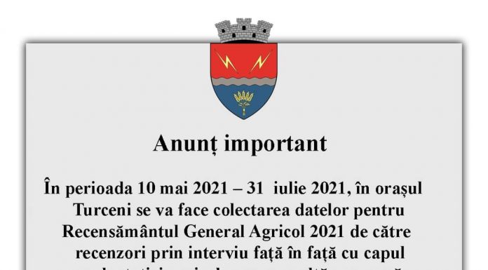 Vezi anunțul Primăriei Turceni!