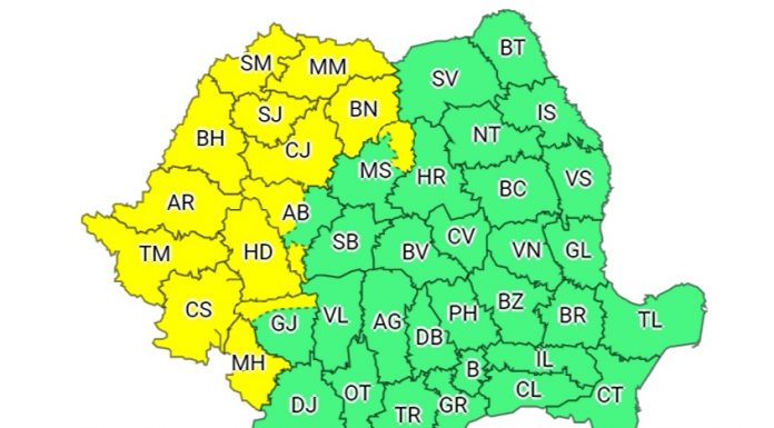 ANM: Atenționare meteo de ploi