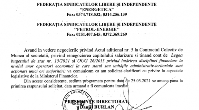 Şefii CEO BLOCHEAZĂ negocierile până la o decizie a Ministerului de Finanţe