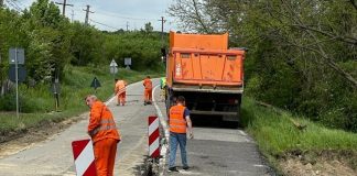 Drum distrus lângă primărie. „Am fost norocoși”