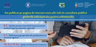 AFIR publică Ghidurile solicitantului pentru submăsurile 9.1, 4.2, și 16.4/ 16.4a