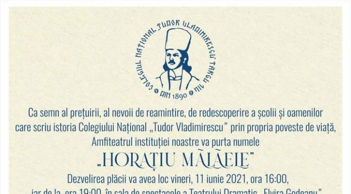Amfiteatrul Colegiului Național „Tudor Vladimirescu” va purta numele lui Horațiu Mălăele
