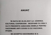 Caravană mobilă de vaccinare, la Ciuperceni