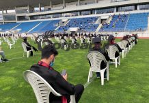 Au început festivitățile de la stadion pentru absolvenți. Reguli sanitare respectate la maxim!