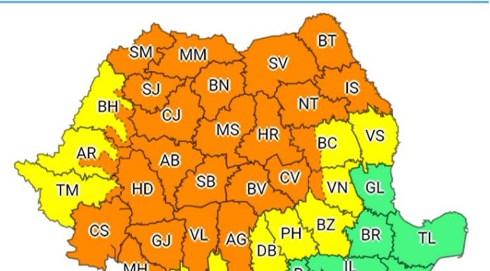 Gorjul, sub cod portocaliu de vijelii