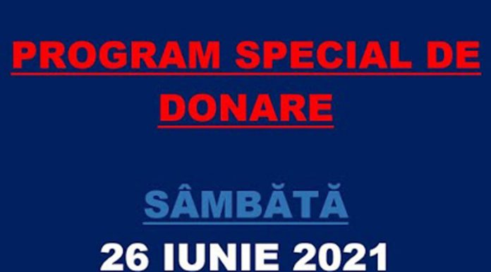 Program special de donat sânge, la Centrul de Transfuzii Târgu-Jiu