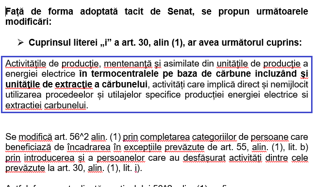 Vot în plen pentru reducerea vârstei de pensionare pentru mineri și energeticieni