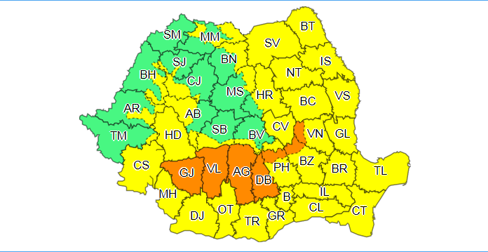 Gorjul, sub Cod Portocaliu de ploi!