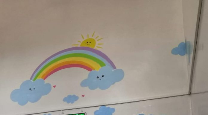 FOTO: Picturi murale realizate de două tinere din IPJ Gorj, la un Centru de protecţie „mamă-copil”