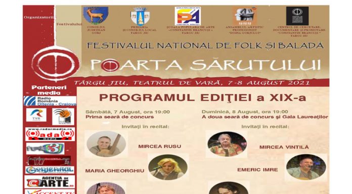 6 august, data limită de înscriere la preselecția pentru Festivalul Național de Folk și Baladă ,,Poarta Sărutului”