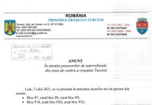 Vezi anunțul Primăriei Turceni!