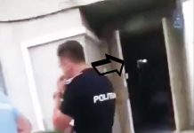 VIDEO: Tânăr bătut de un agent într-o scară de bloc din Târgu-Jiu, pentru injurii aduse polițiștilor!