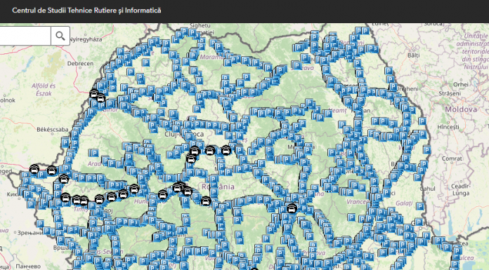 Aplicație pentru spațiile de parcare și servicii aferente drumurilor naționale și autostrăzilor din România, lansată de CNAIR