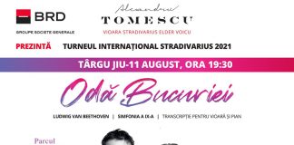 Turneul Stradivarius ajunge, din nou, la Târgu-Jiu! Concertul, pe 11 august, în Parcul Coloanei Infinitului