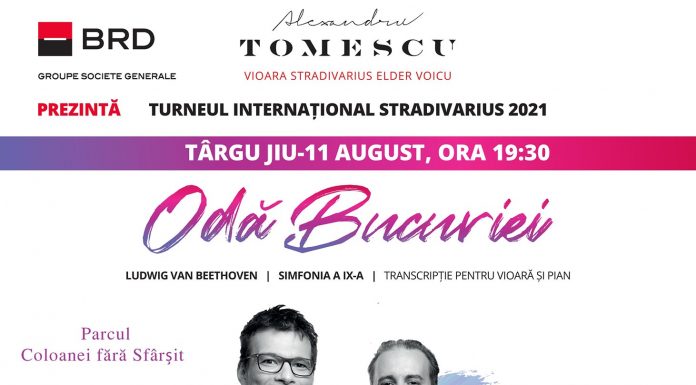 Alexandru Tomescu și vioara Stradivarius revin la Târgu Jiu
