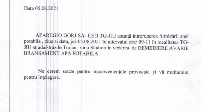 Avarie la rețeaua de apă în centrul municipiului