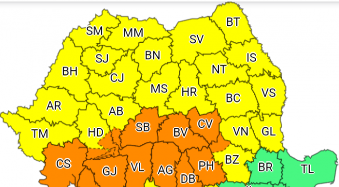 Cod portocaliu de ploi în Gorj