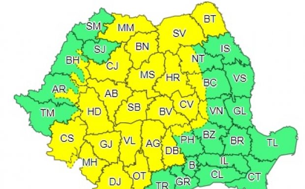 Cod galben de ploi și vreme rece