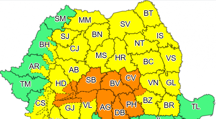 Instabilitate atmosferică temporar accentuată și cantități de apă însemnate în cea mai mare parte a țării
