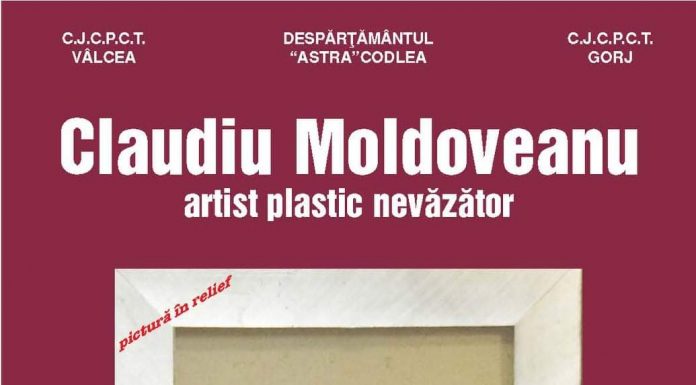 Expoziția artistului nevăzător Claudiu Moldoveanu, vernisată și la Vâlcea
